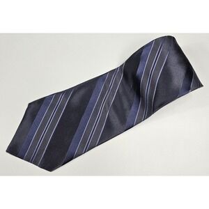 MURANO Tie‎ 100% Silk USA Blue Gray Striped NWT 59"x4"